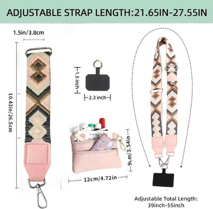 Crossbody Body Phone Holder for Women, New Phone Strap with Zippered Pouch, Adjustable Crossbody Strap