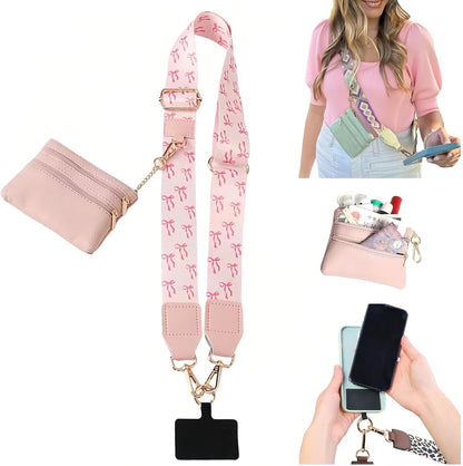 Crossbody Body Phone Holder for Women, New Phone Strap with Zippered Pouch, Adjustable Crossbody Strap