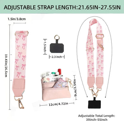 Crossbody Body Phone Holder for Women, New Phone Strap with Zippered Pouch, Adjustable Crossbody Strap