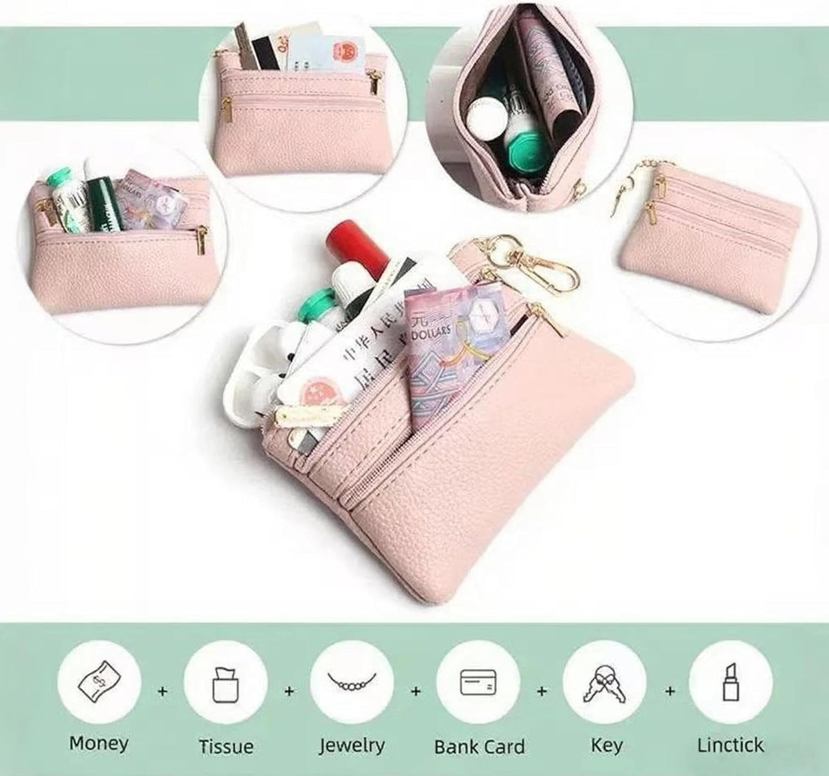 Crossbody Body Phone Holder for Women, New Phone Strap with Zippered Pouch, Adjustable Crossbody Strap
