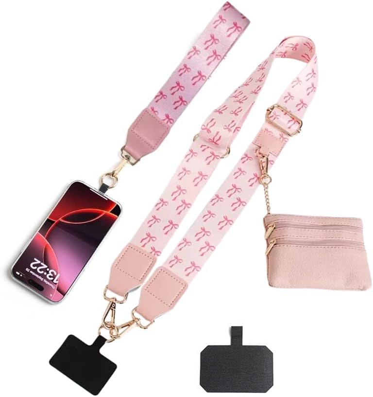 Crossbody Body Phone Holder for Women, New Phone Strap with Zippered Pouch, Adjustable Crossbody Strap