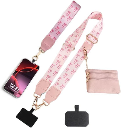 Crossbody Body Phone Holder for Women, New Phone Strap with Zippered Pouch, Adjustable Crossbody Strap