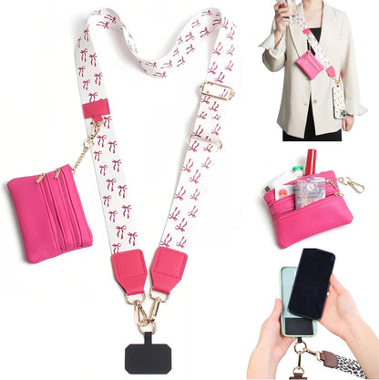 Crossbody Body Phone Holder for Women, New Phone Strap with Zippered Pouch, Adjustable Crossbody Strap