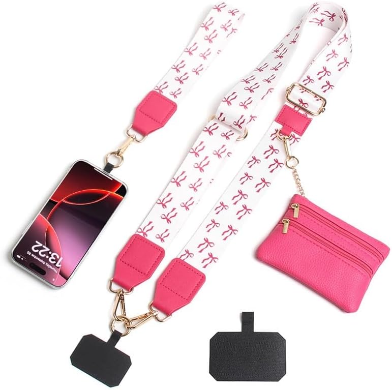 Crossbody Body Phone Holder for Women, New Phone Strap with Zippered Pouch, Adjustable Crossbody Strap