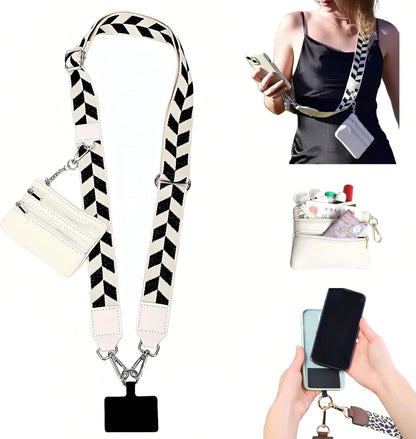 Crossbody Body Phone Holder for Women, New Phone Strap with Zippered Pouch, Adjustable Crossbody Strap
