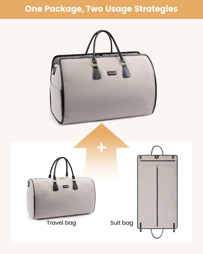 Convertible Travel Duffle Bag for Women Men,2 in 1 Garment Bag for Travel with Shoe Pouch,Overnight Weekender Carry On Duffel Bags for Airplane,Hanging Suitcase Suit Dress Business for Trip