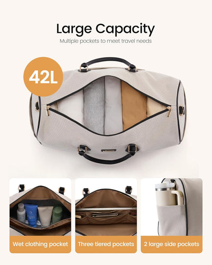 Convertible Travel Duffle Bag for Women Men,2 in 1 Garment Bag for Travel with Shoe Pouch,Overnight Weekender Carry On Duffel Bags for Airplane,Hanging Suitcase Suit Dress Business for Trip