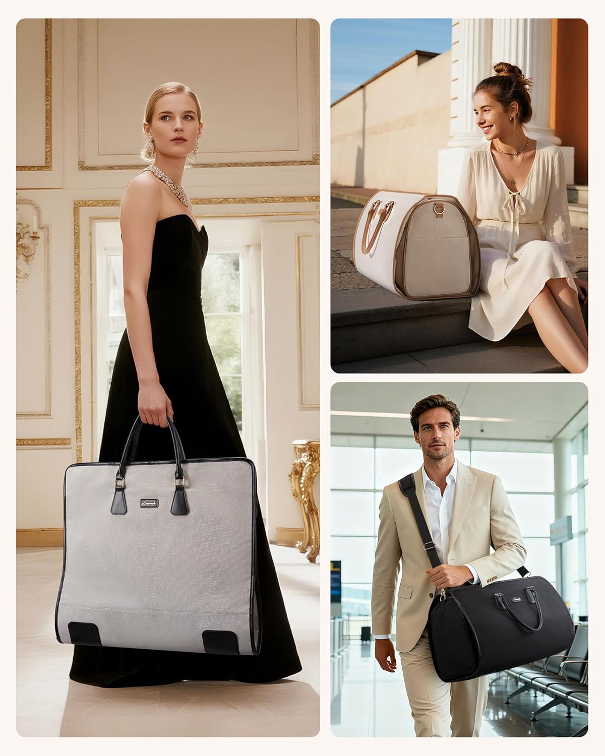 Convertible Travel Duffle Bag for Women Men,2 in 1 Garment Bag for Travel with Shoe Pouch,Overnight Weekender Carry On Duffel Bags for Airplane,Hanging Suitcase Suit Dress Business for Trip