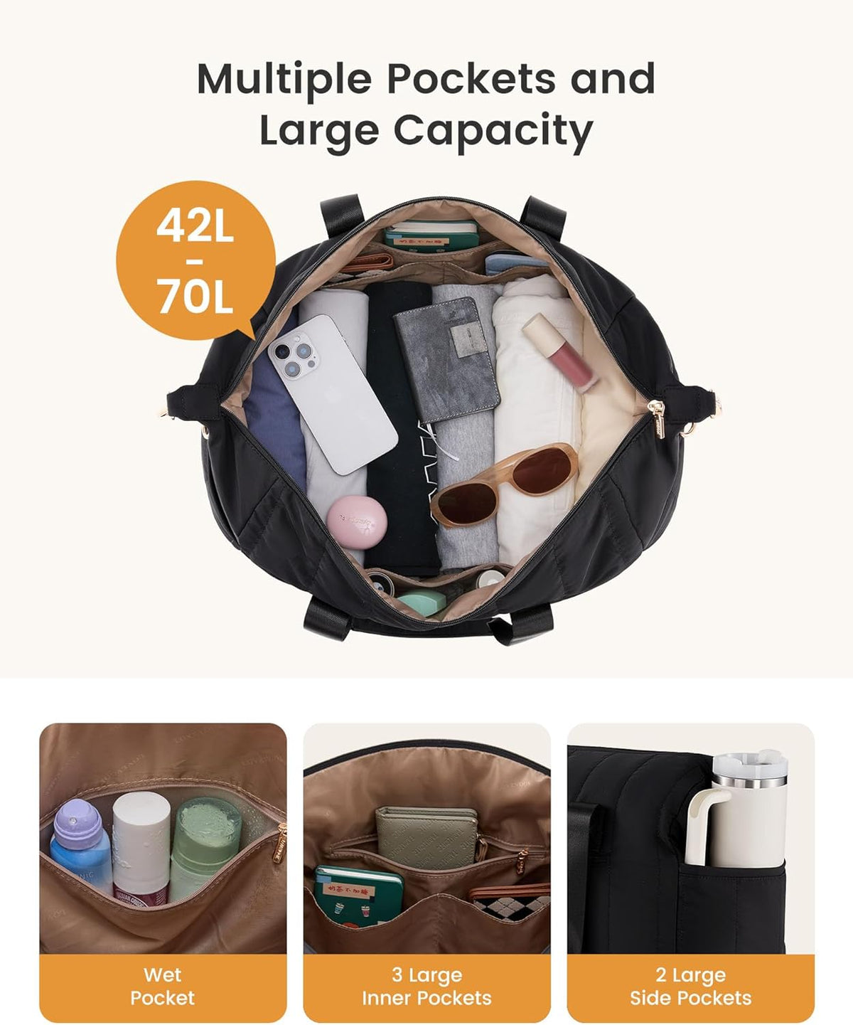 Convertible Travel Duffle Bag for Women Men,2 in 1 Garment Bag for Travel with Shoe Pouch,Overnight Weekender Carry On Duffel Bags for Airplane,Hanging Suitcase Suit Dress Business for Trip