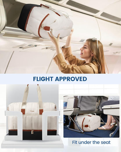 Convertible Travel Duffle Bag for Women Men,2 in 1 Garment Bag for Travel with Shoe Pouch,Overnight Weekender Carry On Duffel Bags for Airplane,Hanging Suitcase Suit Dress Business for Trip
