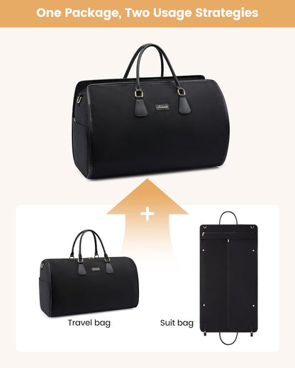 Convertible Travel Duffle Bag for Women Men,2 in 1 Garment Bag for Travel with Shoe Pouch,Overnight Weekender Carry On Duffel Bags for Airplane,Hanging Suitcase Suit Dress Business for Trip
