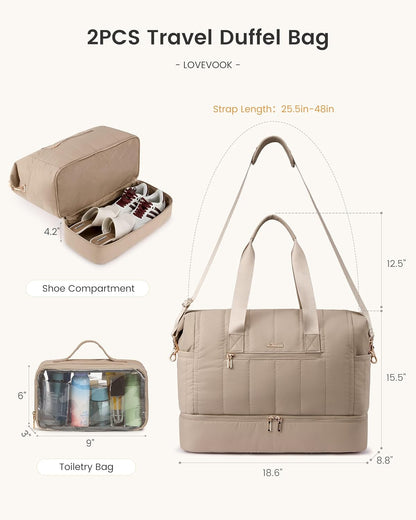 Convertible Travel Duffle Bag for Women Men,2 in 1 Garment Bag for Travel with Shoe Pouch,Overnight Weekender Carry On Duffel Bags for Airplane,Hanging Suitcase Suit Dress Business for Trip
