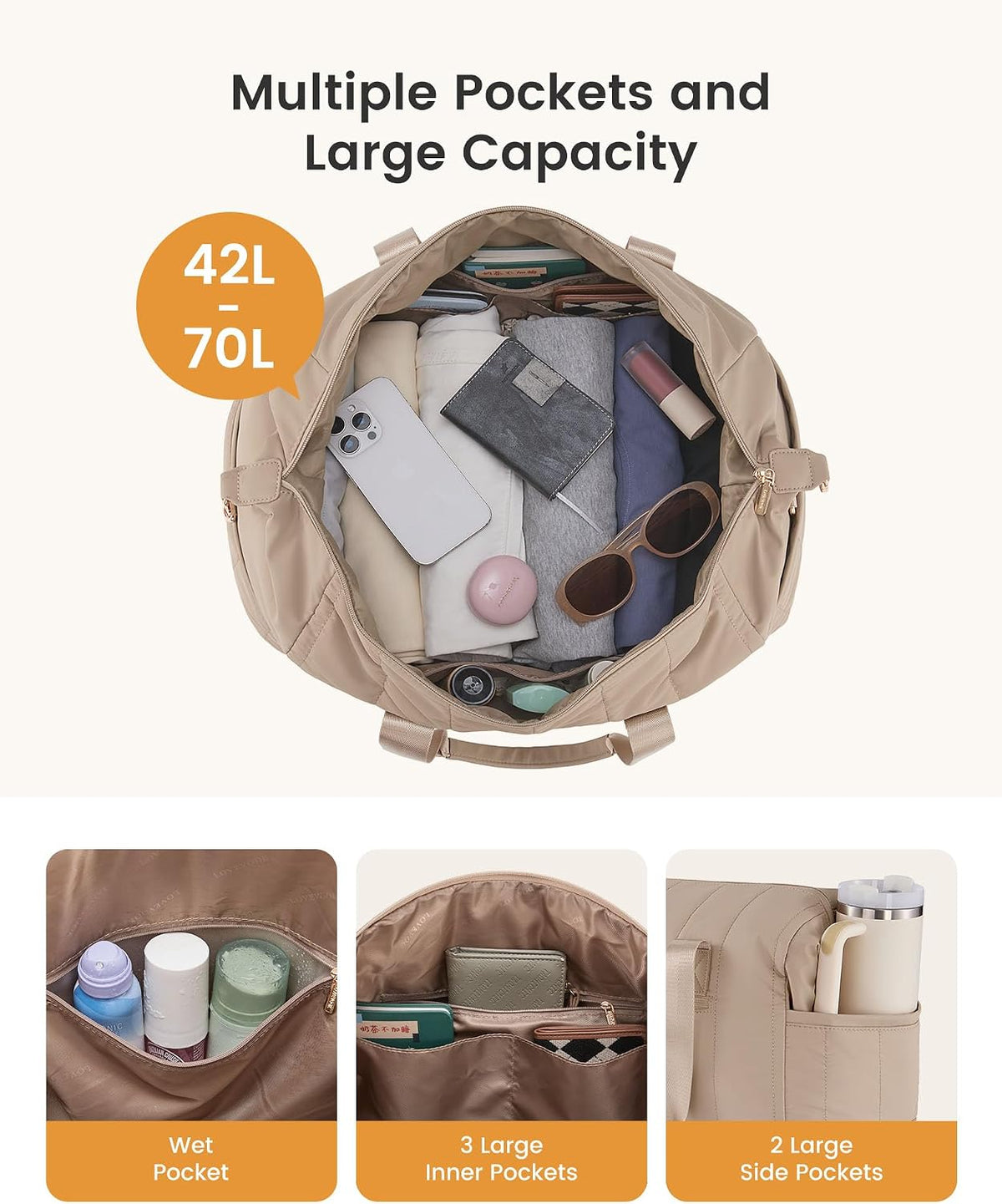 Convertible Travel Duffle Bag for Women Men,2 in 1 Garment Bag for Travel with Shoe Pouch,Overnight Weekender Carry On Duffel Bags for Airplane,Hanging Suitcase Suit Dress Business for Trip