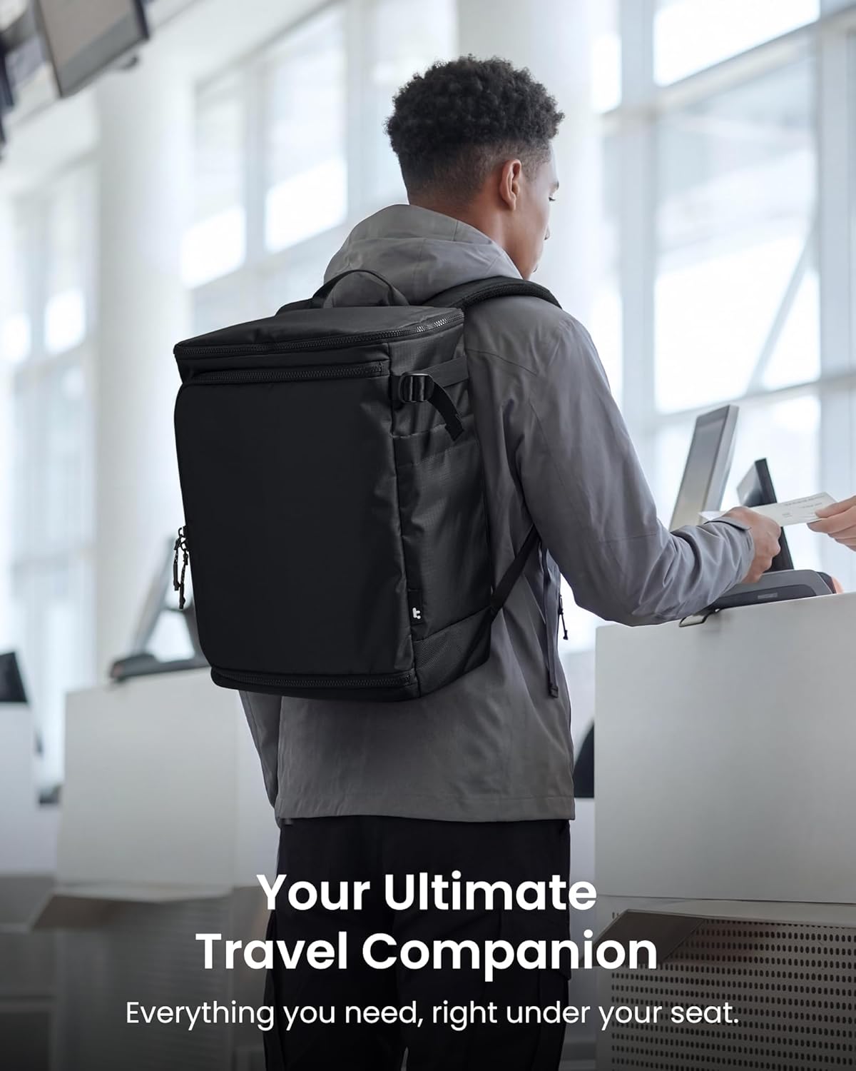23L-28L Expandable Travel Backpack, Underseat for Ryanair Southwest | Personal Item Backpack for Frontier JetBlue, Lightweight Carry-on Luggage, Water-resistant Business Rucksack Weekender Bag