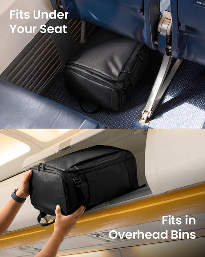 23L-28L Expandable Travel Backpack, Underseat for Ryanair Southwest | Personal Item Backpack for Frontier JetBlue, Lightweight Carry-on Luggage, Water-resistant Business Rucksack Weekender Bag