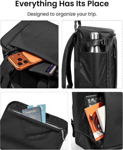 23L-28L Expandable Travel Backpack, Underseat for Ryanair Southwest | Personal Item Backpack for Frontier JetBlue, Lightweight Carry-on Luggage, Water-resistant Business Rucksack Weekender Bag