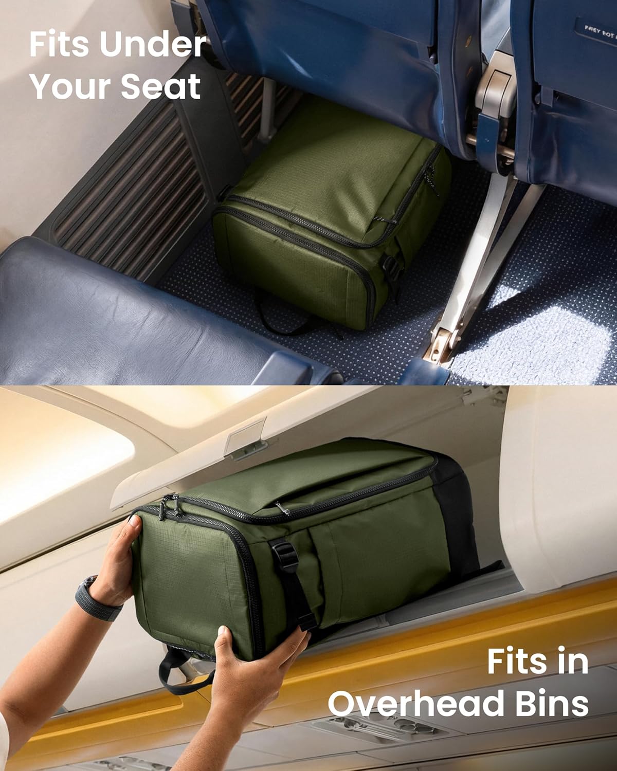 23L-28L Expandable Travel Backpack, Underseat for Ryanair Southwest | Personal Item Backpack for Frontier JetBlue, Lightweight Carry-on Luggage, Water-resistant Business Rucksack Weekender Bag