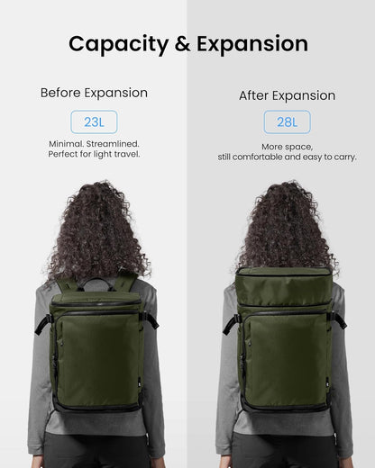 23L-28L Expandable Travel Backpack, Underseat for Ryanair Southwest | Personal Item Backpack for Frontier JetBlue, Lightweight Carry-on Luggage, Water-resistant Business Rucksack Weekender Bag