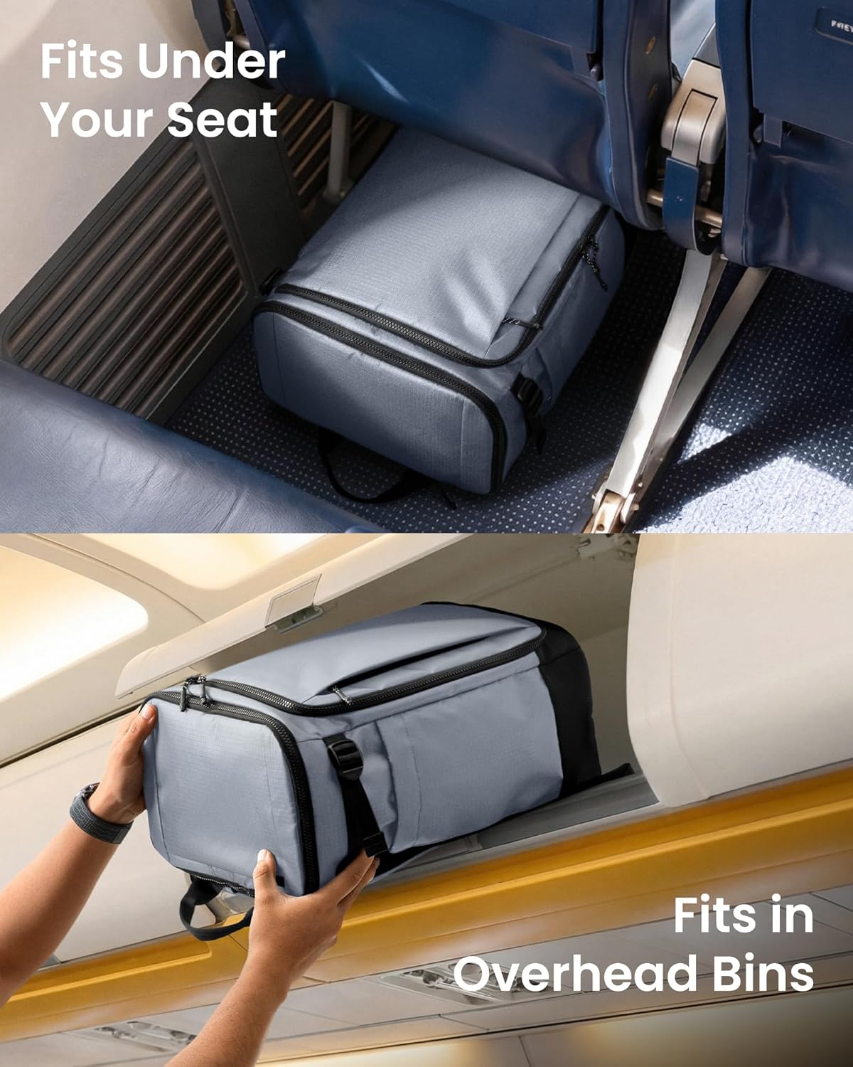 23L-28L Expandable Travel Backpack, Underseat for Ryanair Southwest | Personal Item Backpack for Frontier JetBlue, Lightweight Carry-on Luggage, Water-resistant Business Rucksack Weekender Bag