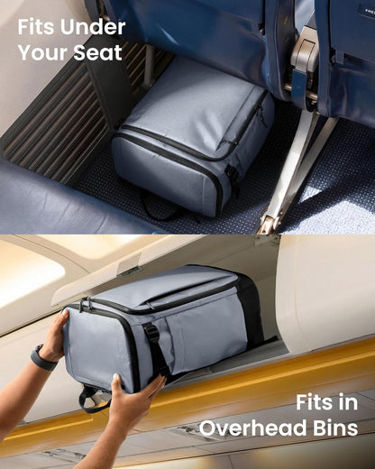23L-28L Expandable Travel Backpack, Underseat for Ryanair Southwest | Personal Item Backpack for Frontier JetBlue, Lightweight Carry-on Luggage, Water-resistant Business Rucksack Weekender Bag