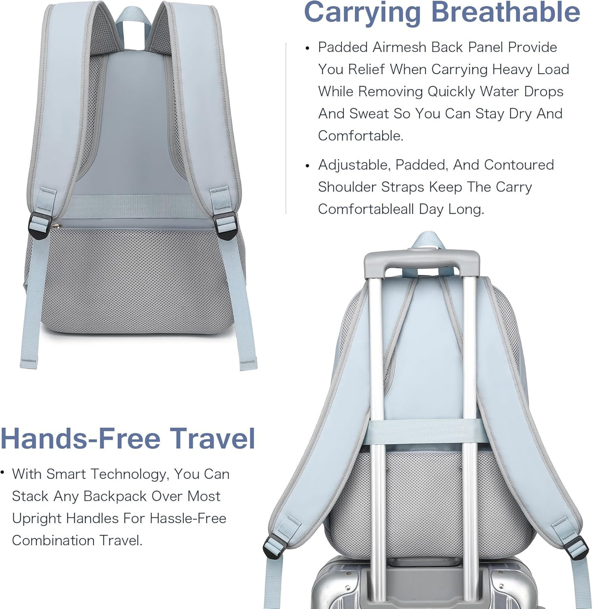 Vacuum Seal Backpack for Travel with Pump, 55L Large Bag with Zipper‑Off Detachable Vacuum Compression Bag Waterproof Carry On Large Travel Bag for Airline，Bags and Backpack Used Independently