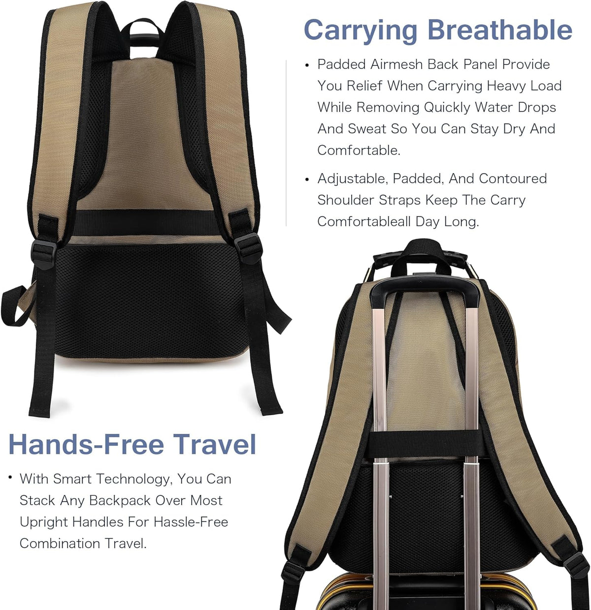 Vacuum Seal Backpack for Travel with Pump, 55L Large Bag with Zipper‑Off Detachable Vacuum Compression Bag Waterproof Carry On Large Travel Bag for Airline，Bags and Backpack Used Independently