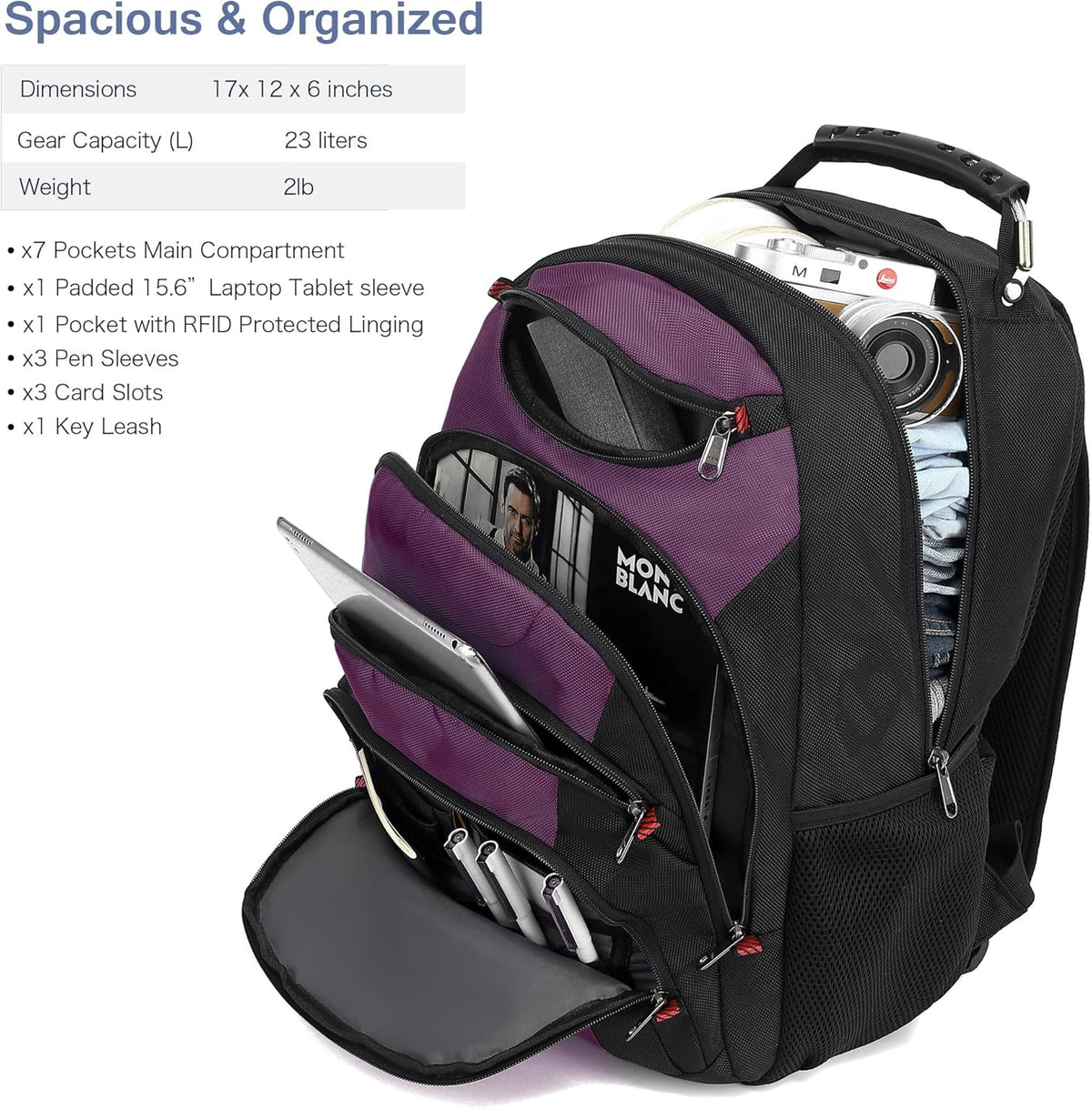 Vacuum Seal Backpack for Travel with Pump, 55L Large Bag with Zipper‑Off Detachable Vacuum Compression Bag Waterproof Carry On Large Travel Bag for Airline，Bags and Backpack Used Independently