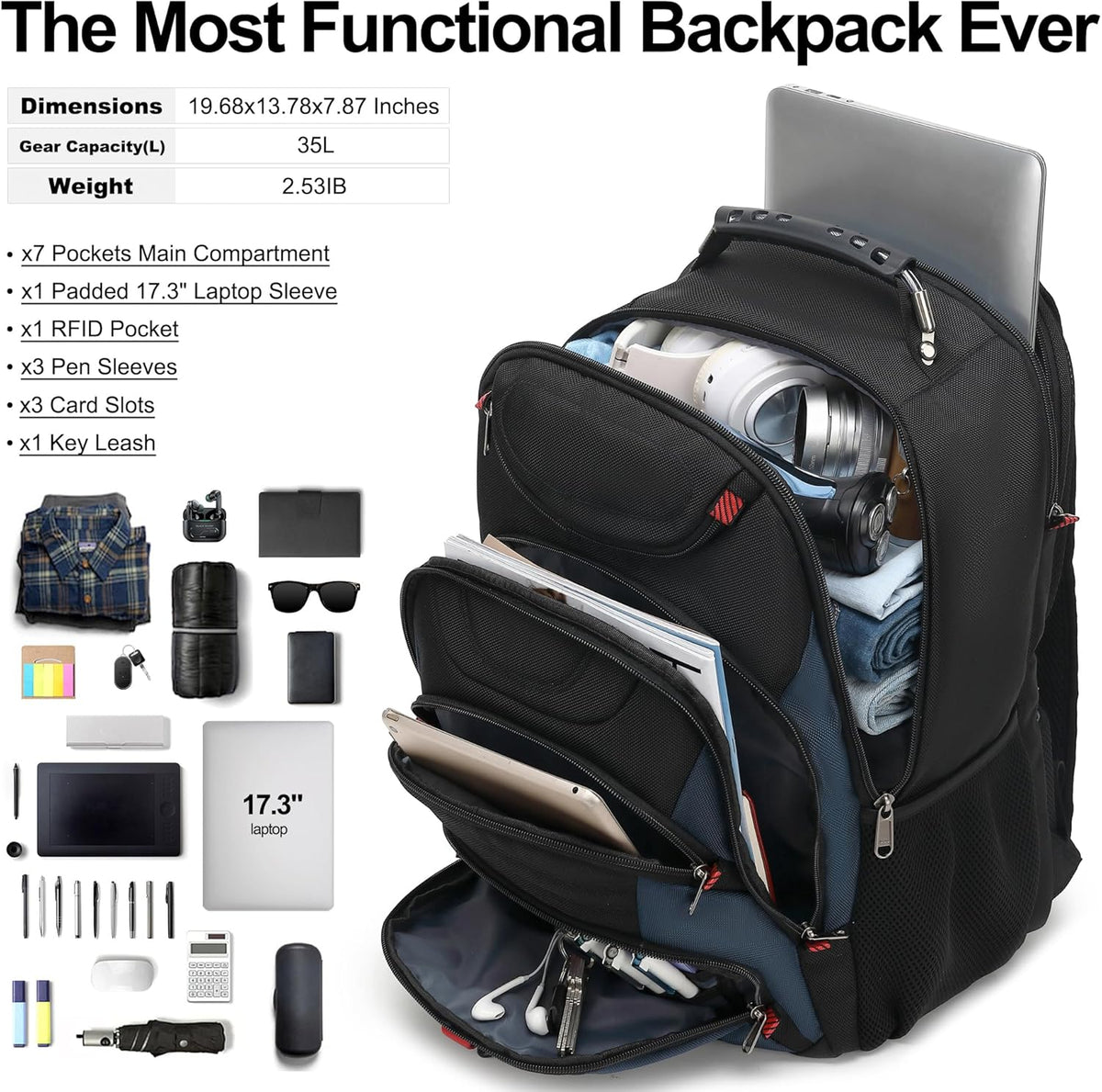 Vacuum Seal Backpack for Travel with Pump, 55L Large Bag with Zipper‑Off Detachable Vacuum Compression Bag Waterproof Carry On Large Travel Bag for Airline，Bags and Backpack Used Independently