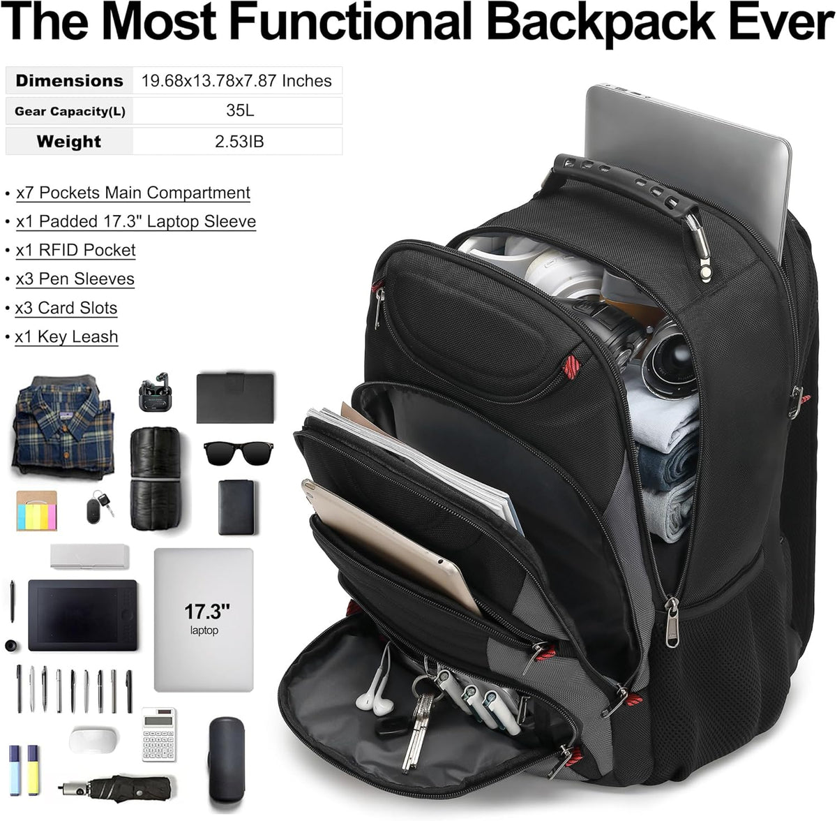 Vacuum Seal Backpack for Travel with Pump, 55L Large Bag with Zipper‑Off Detachable Vacuum Compression Bag Waterproof Carry On Large Travel Bag for Airline，Bags and Backpack Used Independently