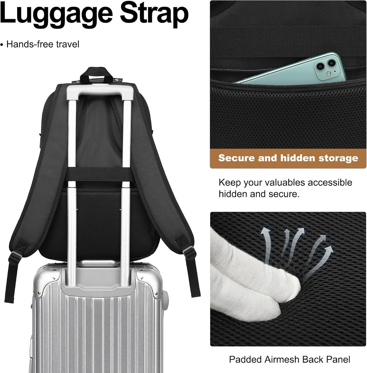 Vacuum Seal Backpack for Travel with Pump, 55L Large Bag with Zipper‑Off Detachable Vacuum Compression Bag Waterproof Carry On Large Travel Bag for Airline，Bags and Backpack Used Independently