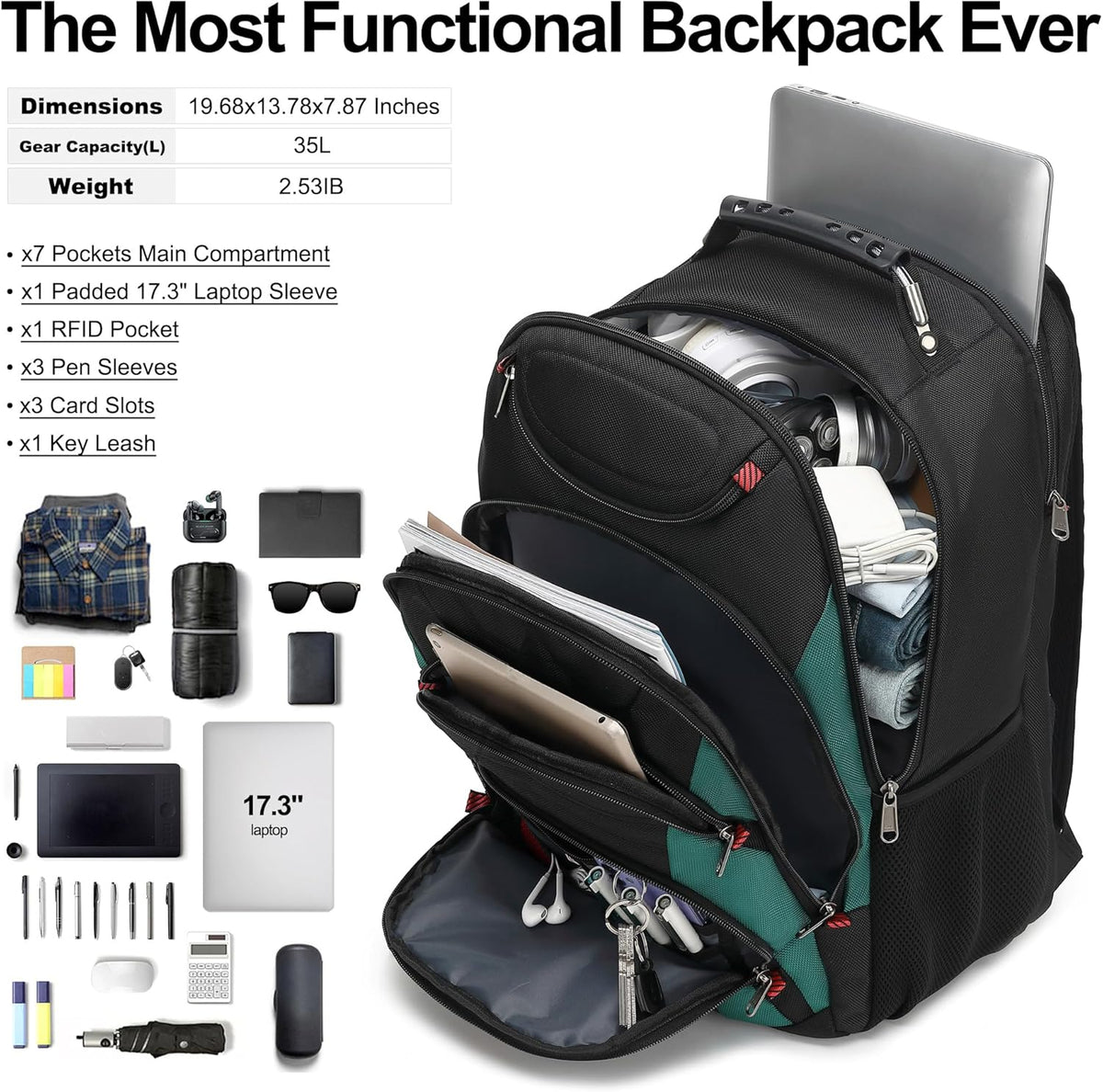 Vacuum Seal Backpack for Travel with Pump, 55L Large Bag with Zipper‑Off Detachable Vacuum Compression Bag Waterproof Carry On Large Travel Bag for Airline，Bags and Backpack Used Independently