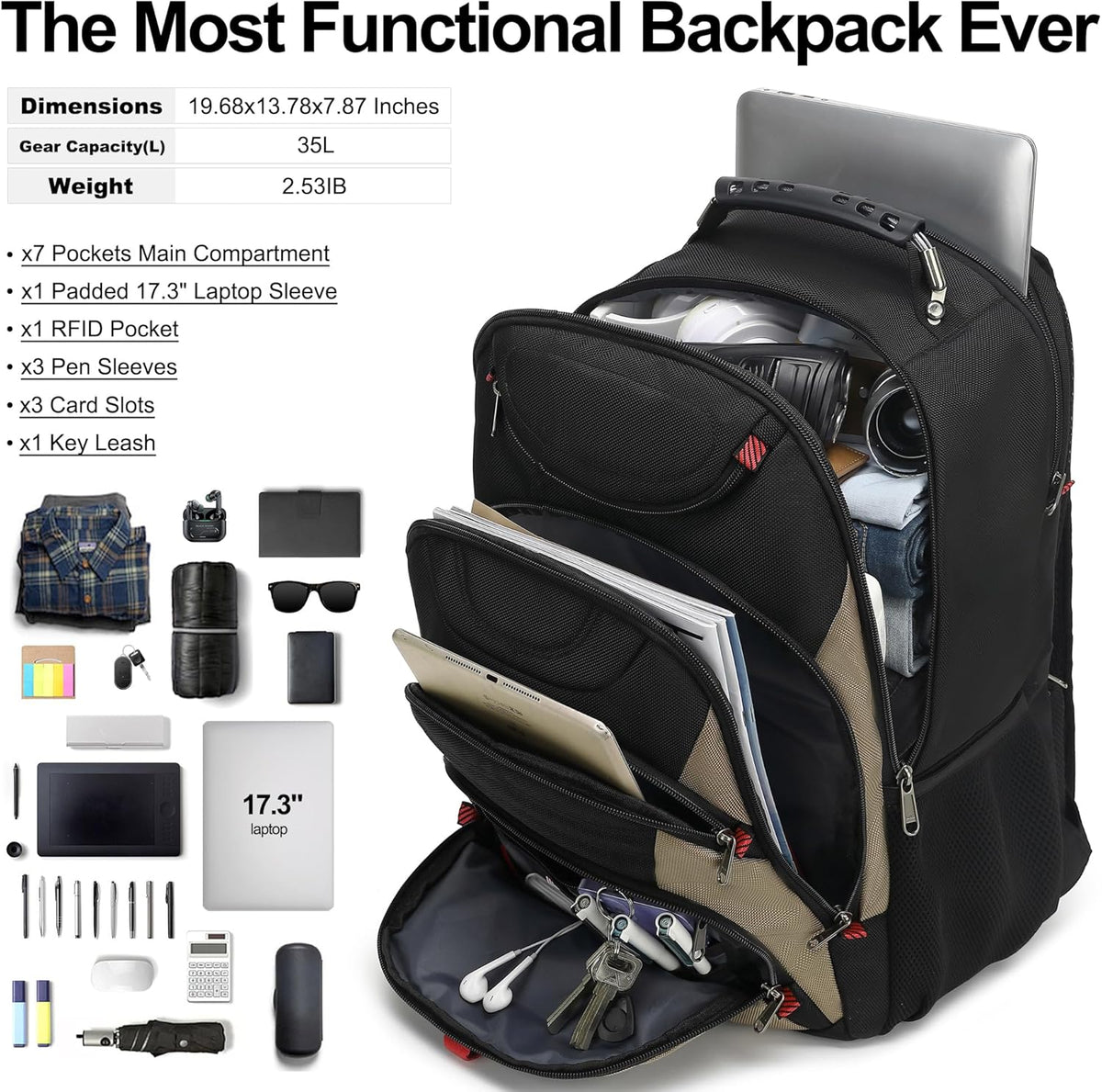 Vacuum Seal Backpack for Travel with Pump, 55L Large Bag with Zipper‑Off Detachable Vacuum Compression Bag Waterproof Carry On Large Travel Bag for Airline，Bags and Backpack Used Independently