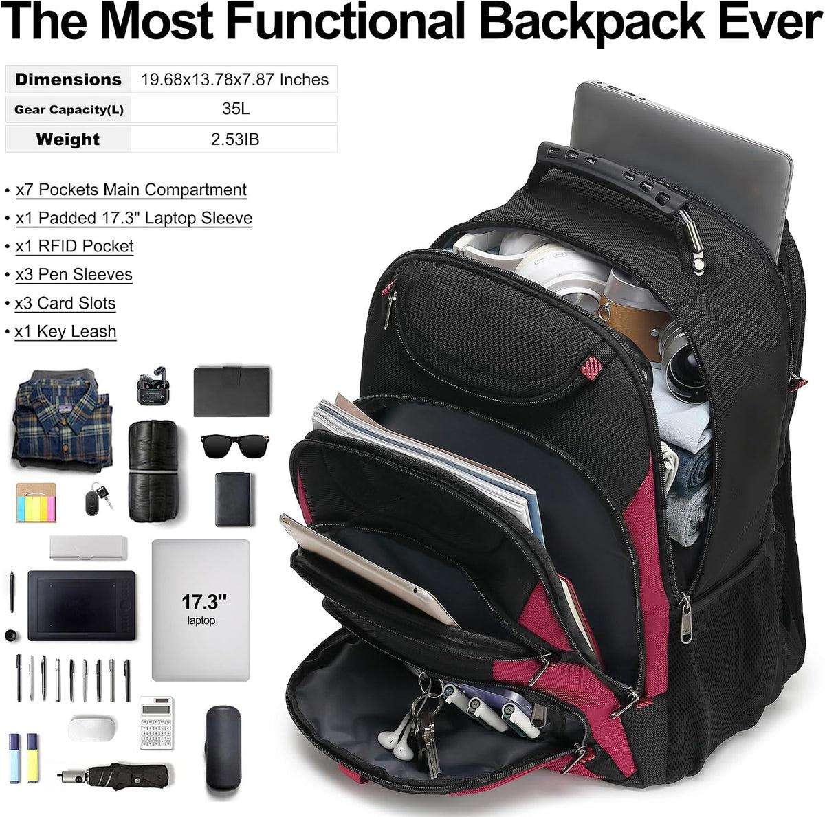 Vacuum Seal Backpack for Travel with Pump, 55L Large Bag with Zipper‑Off Detachable Vacuum Compression Bag Waterproof Carry On Large Travel Bag for Airline，Bags and Backpack Used Independently