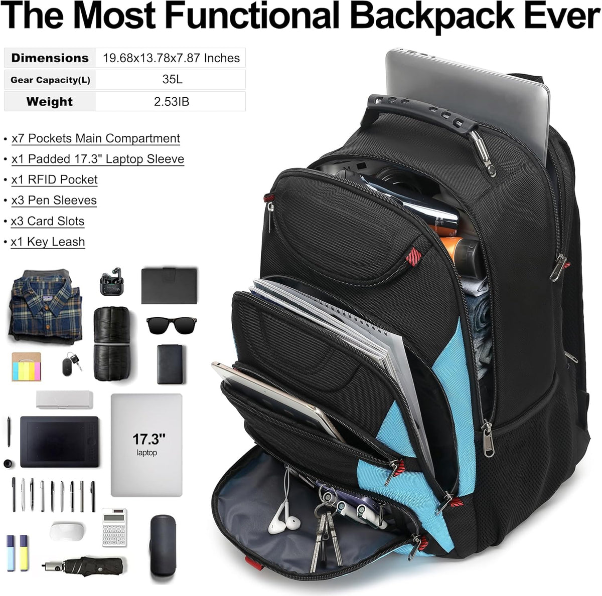 Vacuum Seal Backpack for Travel with Pump, 55L Large Bag with Zipper‑Off Detachable Vacuum Compression Bag Waterproof Carry On Large Travel Bag for Airline，Bags and Backpack Used Independently