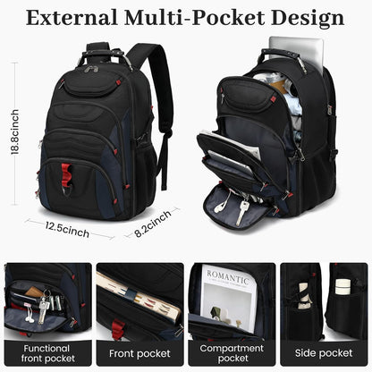 Vacuum Seal Backpack for Travel with Pump, 55L Large Bag with Zipper‑Off Detachable Vacuum Compression Bag Waterproof Carry On Large Travel Bag for Airline，Bags and Backpack Used Independently