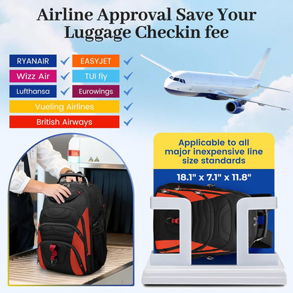Vacuum Seal Backpack for Travel with Pump, 55L Large Bag with Zipper‑Off Detachable Vacuum Compression Bag Waterproof Carry On Large Travel Bag for Airline，Bags and Backpack Used Independently