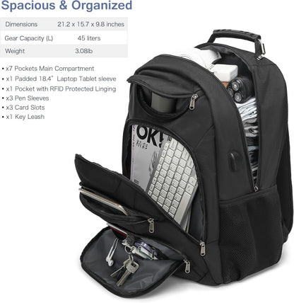 Vacuum Seal Backpack for Travel with Pump, 55L Large Bag with Zipper‑Off Detachable Vacuum Compression Bag Waterproof Carry On Large Travel Bag for Airline，Bags and Backpack Used Independently
