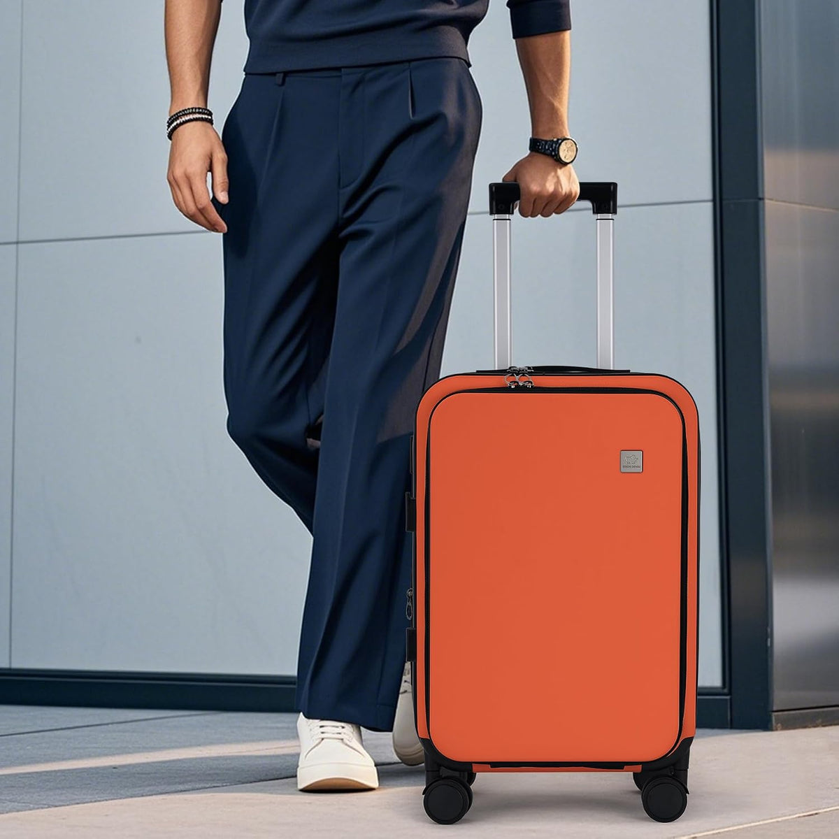 20 Inch Carry On Luggage, PC Lightweight Hardside | Expandable, Spinner Wheels, Front Compartment & Cup Holder, TSA-Approved Lock, USB Port
