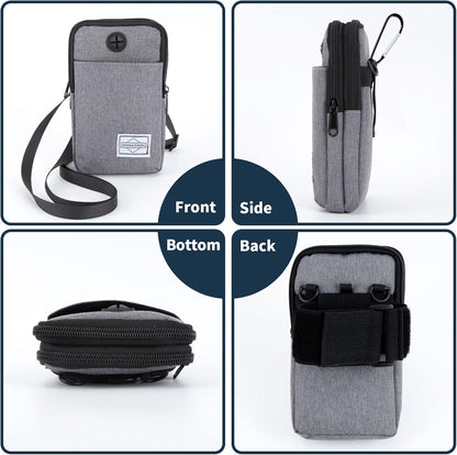 Cell Phone Purse Waist Pack Bag Travel Crossbody Bag Wristband Sport Armband Wallet with Removable Shoulder Strap (Black)