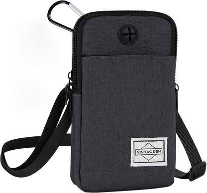 Cell Phone Purse Waist Pack Bag Travel Crossbody Bag Wristband Sport Armband Wallet with Removable Shoulder Strap (Black)