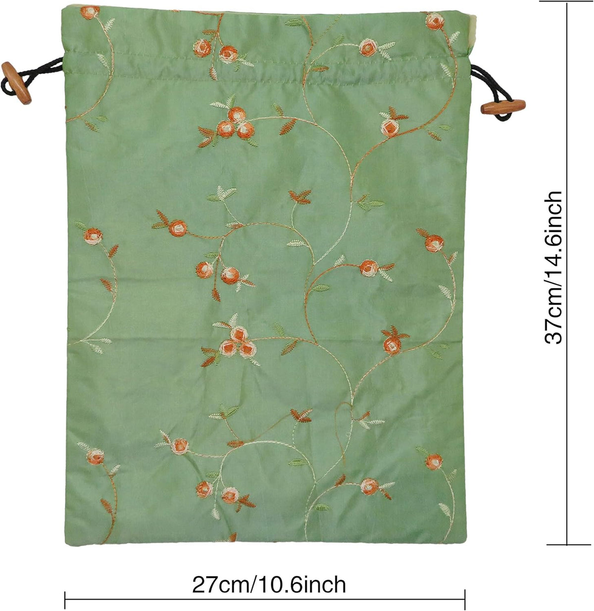 4pcs Embroidered Silk Flower Design Jacquard Travel Bag, Laundry Bags Shoe Bags, Lingerie Bags Underwear Bags for Travel Storage for Men Women Washable Cloth Shoe Bags