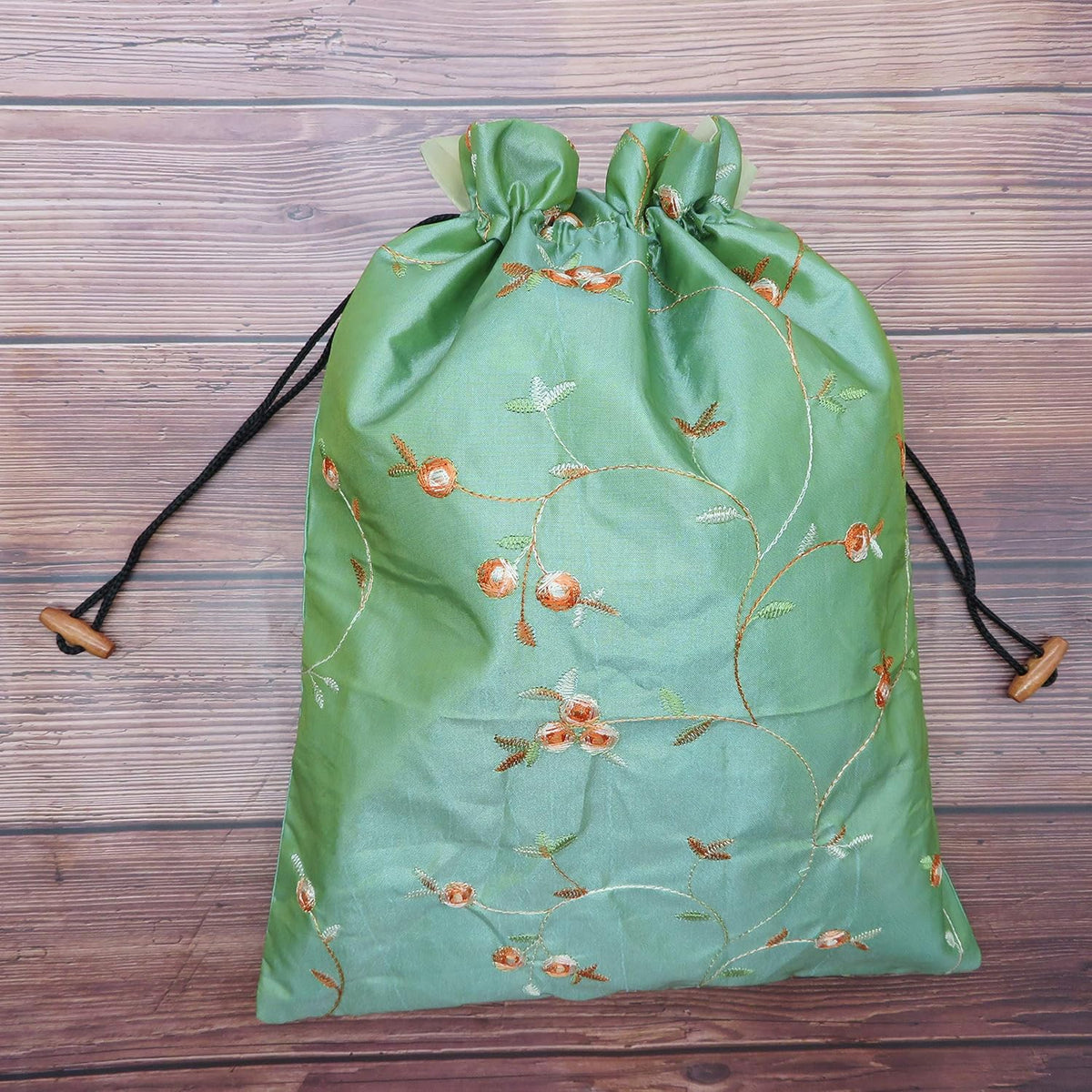 4pcs Embroidered Silk Flower Design Jacquard Travel Bag, Laundry Bags Shoe Bags, Lingerie Bags Underwear Bags for Travel Storage for Men Women Washable Cloth Shoe Bags