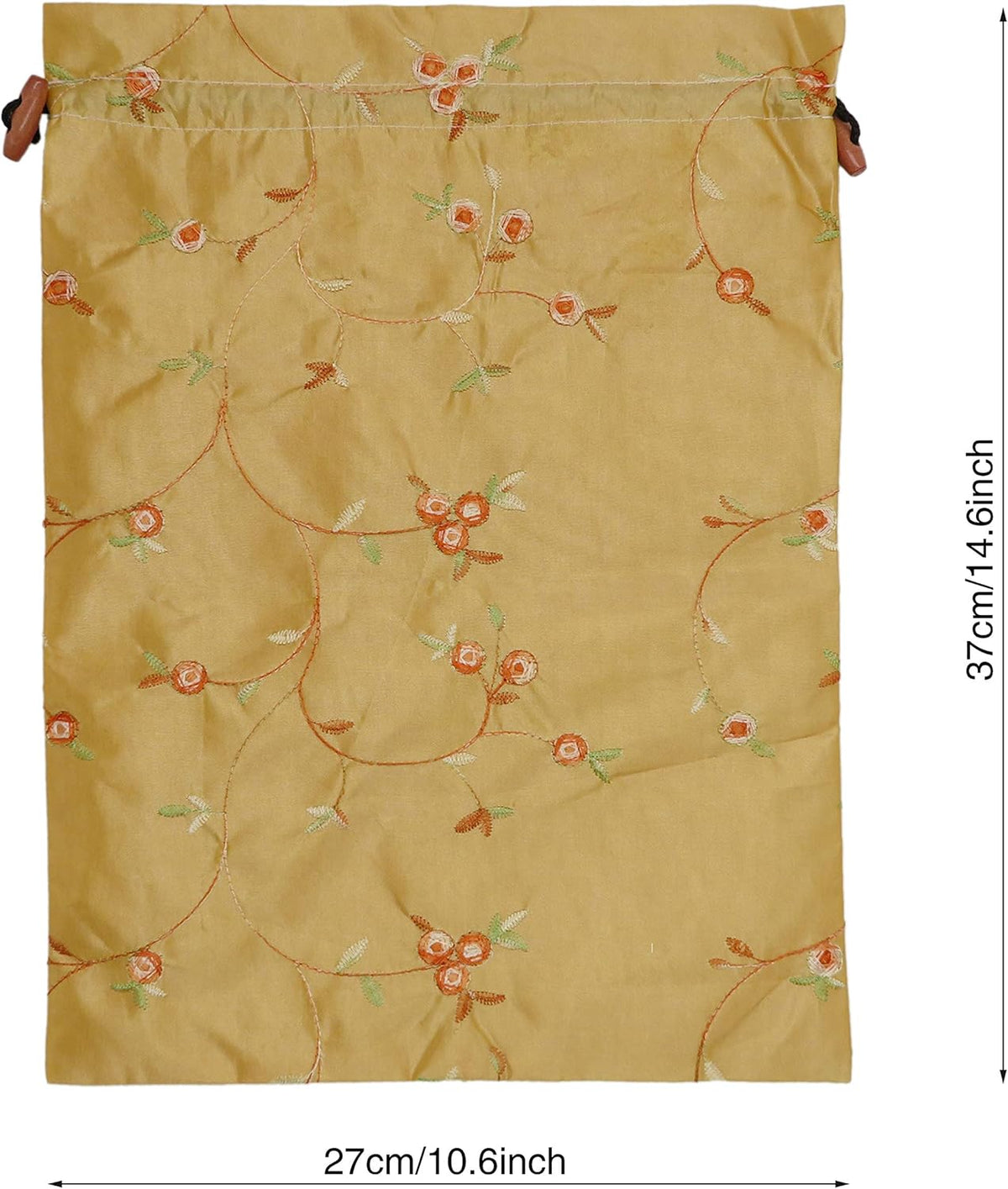 4pcs Embroidered Silk Flower Design Jacquard Travel Bag, Laundry Bags Shoe Bags, Lingerie Bags Underwear Bags for Travel Storage for Men Women Washable Cloth Shoe Bags