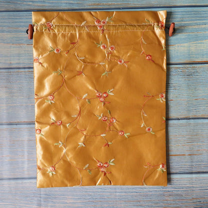 4pcs Embroidered Silk Flower Design Jacquard Travel Bag, Laundry Bags Shoe Bags, Lingerie Bags Underwear Bags for Travel Storage for Men Women Washable Cloth Shoe Bags