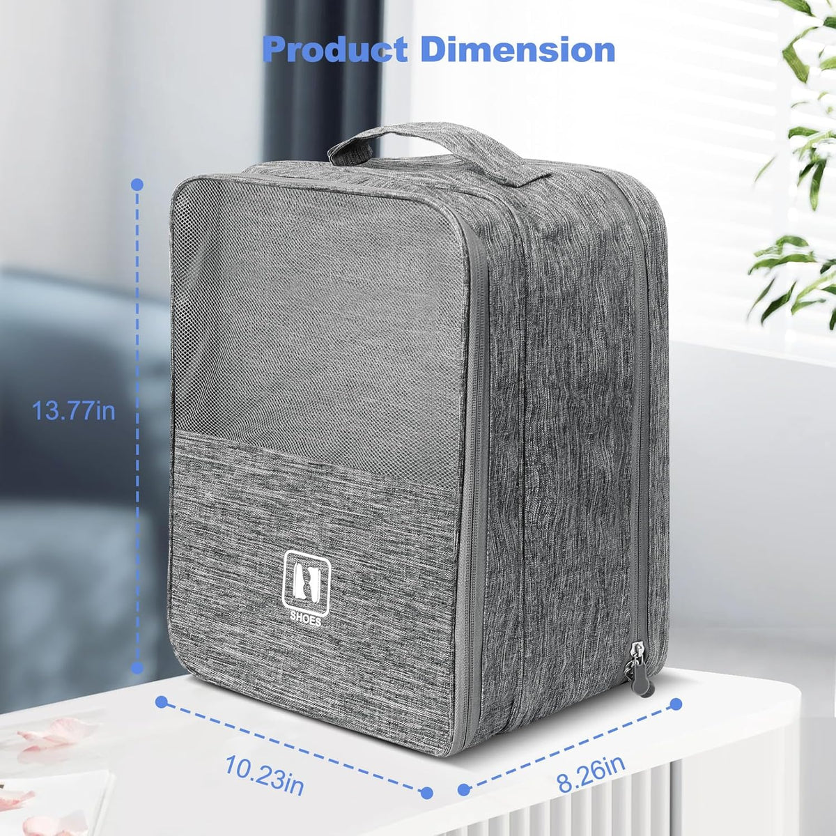 Large Shoe Bags for Travel, Holds 3 Pairs of Shoes, Portable Dance Shoe Storage Pouch, Sneaker Storage Bag (Black)