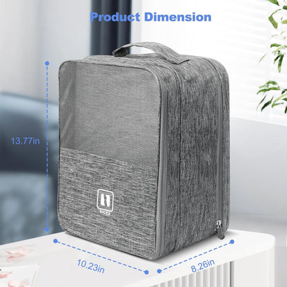 Large Shoe Bags for Travel, Holds 3 Pairs of Shoes, Portable Dance Shoe Storage Pouch, Sneaker Storage Bag (Black)