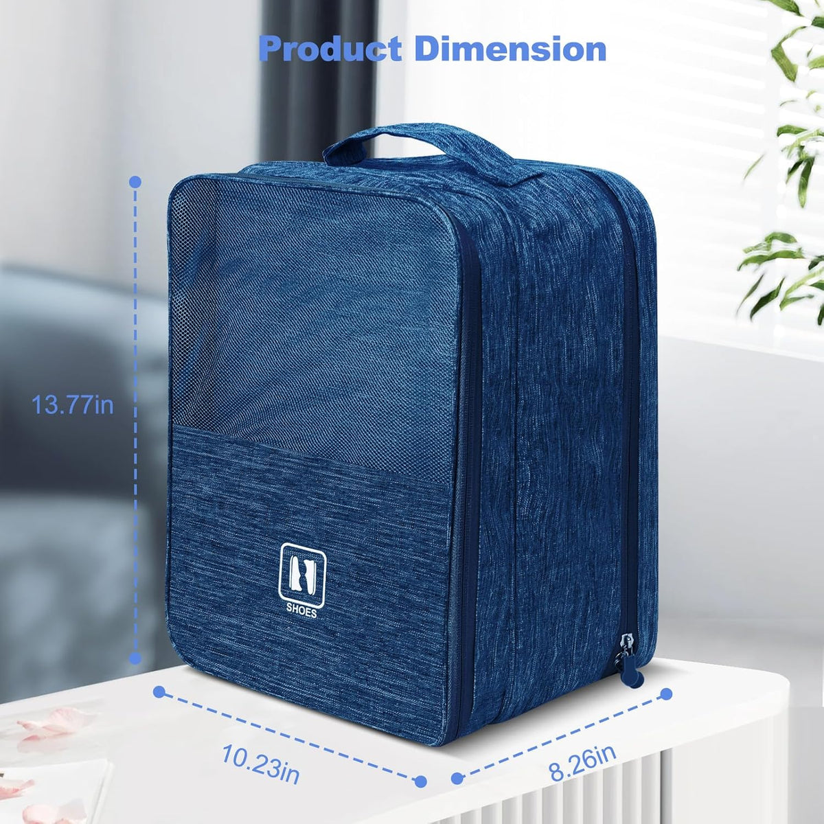 Large Shoe Bags for Travel, Holds 3 Pairs of Shoes, Portable Dance Shoe Storage Pouch, Sneaker Storage Bag (Black)