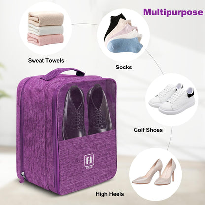 Large Shoe Bags for Travel, Holds 3 Pairs of Shoes, Portable Dance Shoe Storage Pouch, Sneaker Storage Bag (Black)