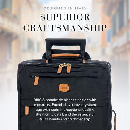 X-Travel 21” Carry-On Spinner – Airline Approved Luxury Softside Luggage with 360° Wheels, Recycled Water-Resistant Fabric, Interior Pockets, and Leather Details – Navy
