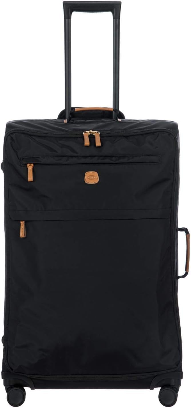 X-Travel 21” Carry-On Spinner – Airline Approved Luxury Softside Luggage with 360° Wheels, Recycled Water-Resistant Fabric, Interior Pockets, and Leather Details – Navy